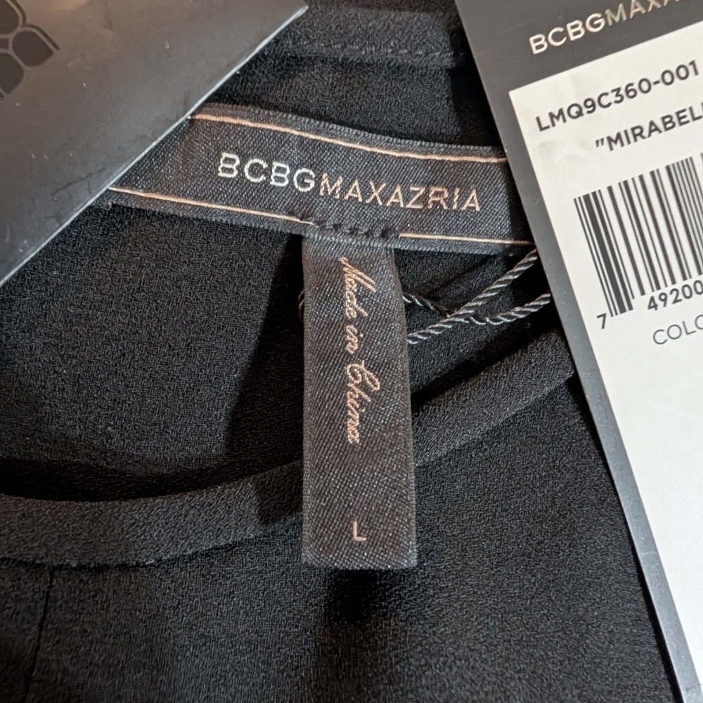 BCBGMAXAZRIA Mirabella Black Jumpsuit NWT Sequin Side Panels Sleeveless Size L - Picture 11 of 16